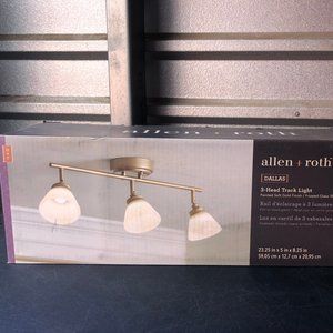 ALLEN + ROTH DALLAS 3-L LED Painted Brushed Gold Dimmable Track Bar Fixed Track